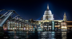 Millenium Bridge and St Paul's Cathedral from the Southbank London