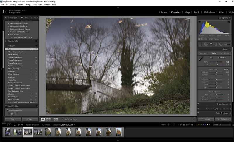 Lightroom Basic editing panel