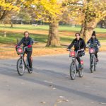 Three Girls on Boris Bikes in Hyde Park London