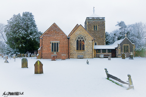 Eastern Aspect of St Giles in the Snow