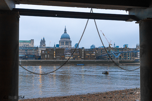 St Pauls from the south bank at low tide