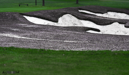 Abstract image from bunker under construction at golf course