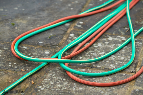 Red and Green Abstract image of domestic objects