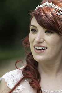 Candid portrait of a bride