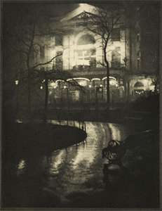 Impressionist pictorialist early Blank and White photograph of London