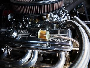 Chrome Engine Bay of a Chevrolet Truck