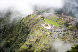 Inca ancient site in cloud