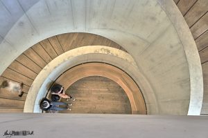 Aerial view of the spiral staircase at the Tate Modern London