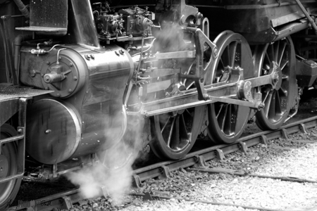 Detail of Steam Engine Railway Wheels
