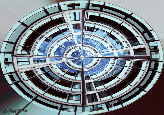 Radial view of a 1960's office block