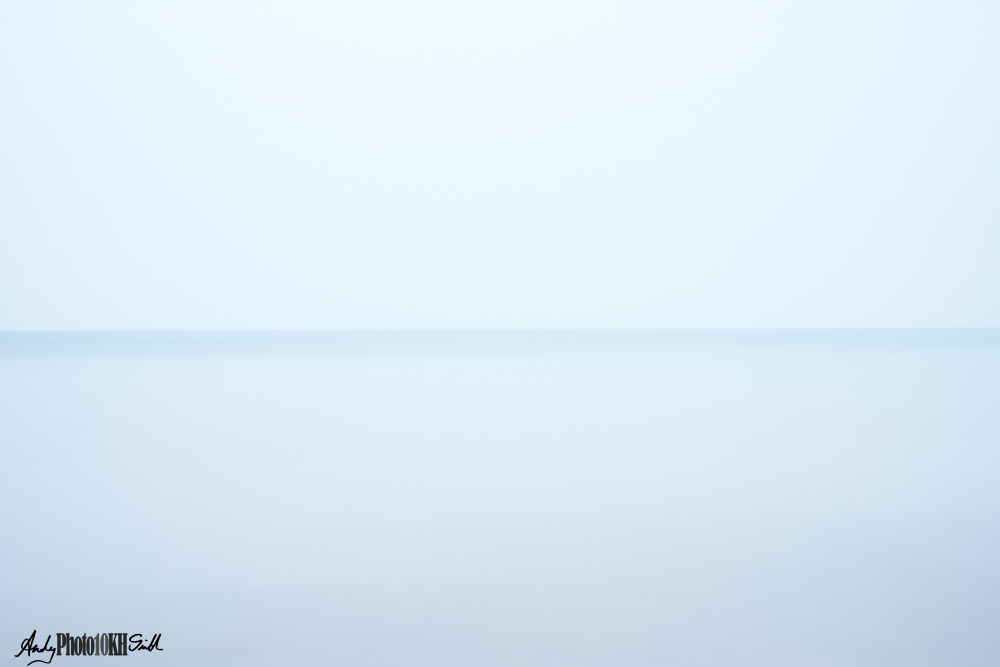 Long Exposure image of the Sea on a rainy morning off Benllech beach Anglesey