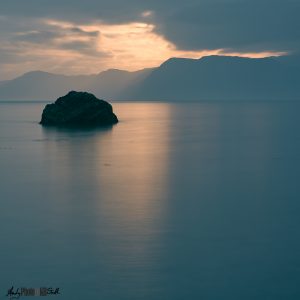 View towards sunrise across the Menai Strait