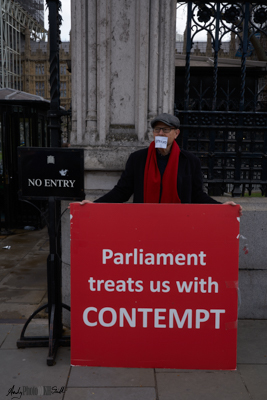 Protesters complaining about the lack of Brexit