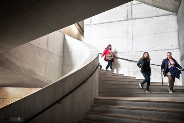 Descending the spiral staircase in the Tate Modern 