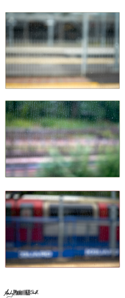 The images shot through a train window