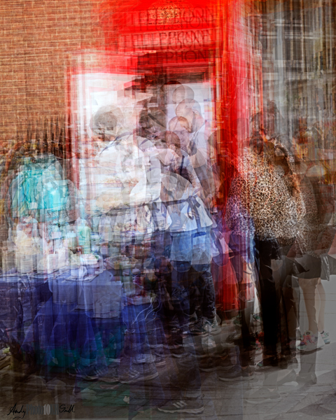 Meals from a phonebox multi-exposure abstract
