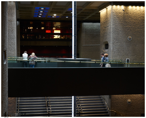 Shot across the atrium of the Barbican