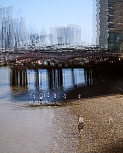 Impressionistic image of people at play in London