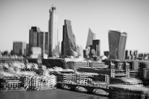 Monochrome impressionistic image of the City of London