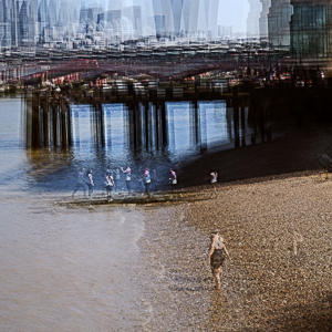 Impressionistic image of people at play in London