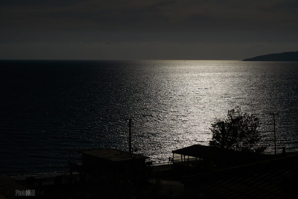 Night view over Lourdas beach