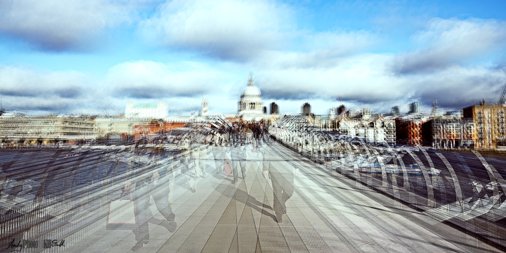 Multiple exposure image of St Pauls Cathedral