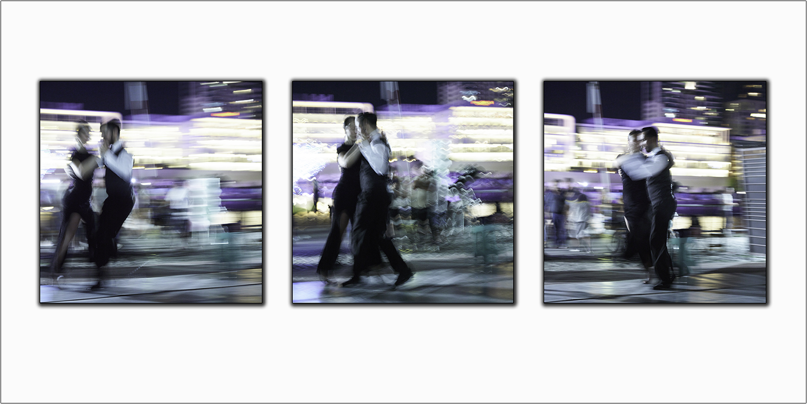 Tango dancers in Buenos Aires Triptych