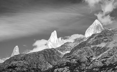 Monochrome landscape in El Chalten Patagonia