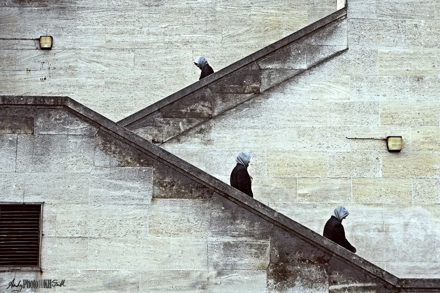 Hoodie Descending a Staircase