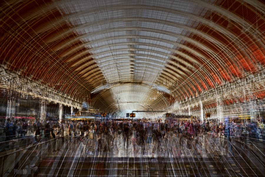 Multiple exposure Paddington Station London