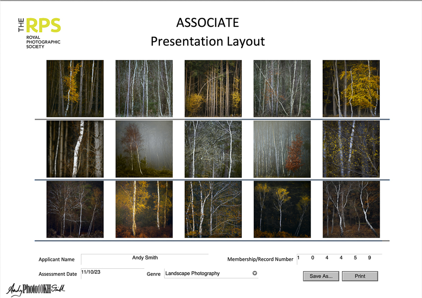 RPS Associateship in Landscape Photography successful submission